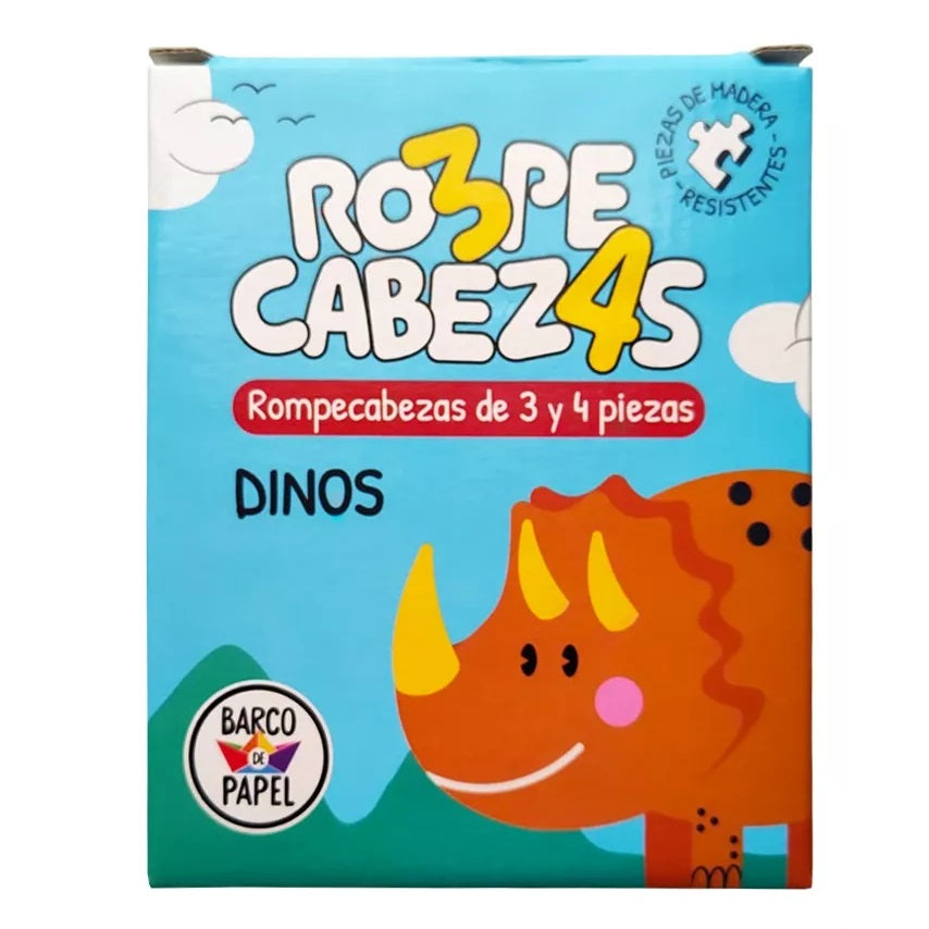 Rompecabezas dinosaurios. 3 y 4 piezas Abrecuentos